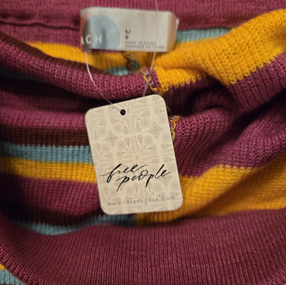 Free People Pink and Yellow Striped Shorts - Picture 3 of 4